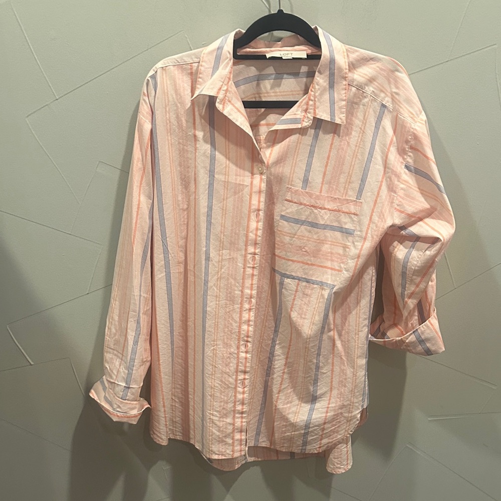LOFT Pastel Striped Blouse